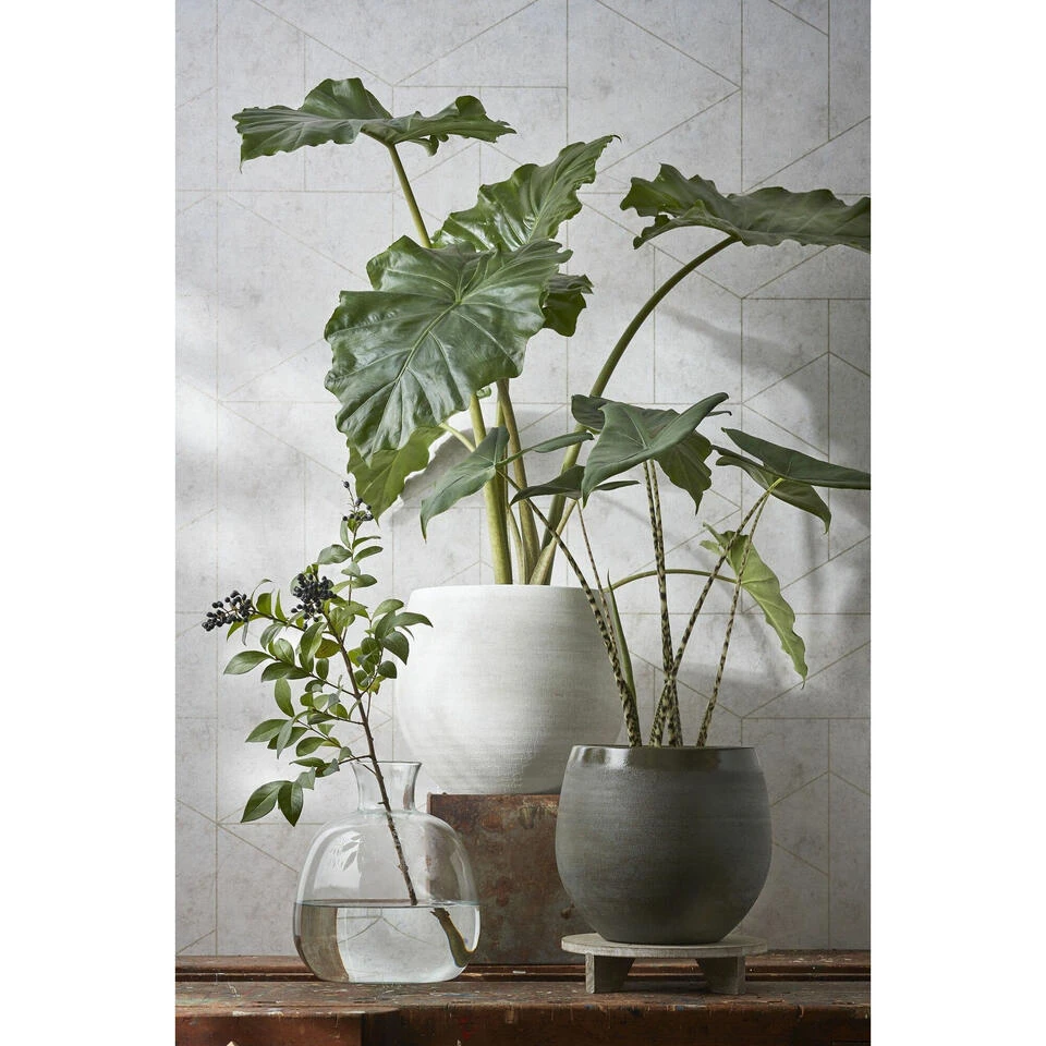 Mica Decorations Bloempot - Creme Wit - Keramiek - 23 X 20 Cm 2 Mica Decorations Bloempot - Creme Wit - Keramiek - 23 X 20 Cm - Afbeelding 2