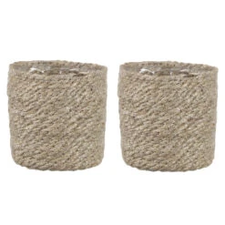 Mica Decorations Plantenpot - Rotan - Bruin - Plantenmand - 12 X 12 Cm -Exporteren Tuin & Thuis Decor Winkel 1000005162 0103