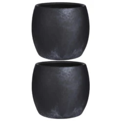 Mica Decorations Bloempot - Mat Zwart - Keramiek - 20 X 18 Cm -Exporteren Tuin & Thuis Decor Winkel 1000005245 0102