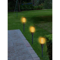 Merkloos Prikspot - Solar Tuinverlichting - Vlameffect - Zwart - 78 Cm -Exporteren Tuin & Thuis Decor Winkel 1000005918 0102