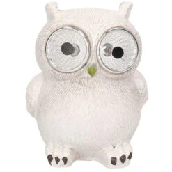 Merkloos Tuinbeeld - Uil - Met Solar Verlichting - Polystone - 9 Cm