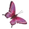 Merkloos Tuindecoratie Muurvlinder - Roze En Lichtblauw - Metaal - 44 Cm