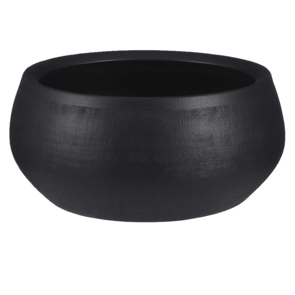 Mica Decorations Bloempot - Schaal - Zwart - Keramiek - 26 X 12 Cm 1 Mica Decorations Bloempot - Schaal - Zwart - Keramiek - 26 X 12 Cm