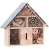 Merkloos Insectenhotel - Hout - Metalen Dak - 30 Cm