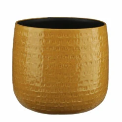 Mica Decorations Floyd Bloempot - H23,5 X Ø28 Cm - Okergeel