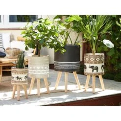 Beliani Plantenbak Voor Buiten EVRETI - Grijs Magnesiumoxide -Exporteren Tuin & Thuis Decor Winkel 1000040813 0103