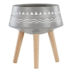 Beliani Plantenbak Voor Buiten WERIA - Grijs Magnesiumoxide