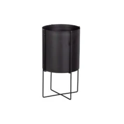 WOOOD Arda Plantenpot - Metaal - Zwart - 40x24x24