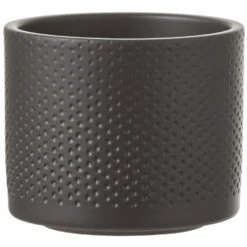 Mica Decorations Bloempot - Antraciet - Relief - 12 X 10 Cm