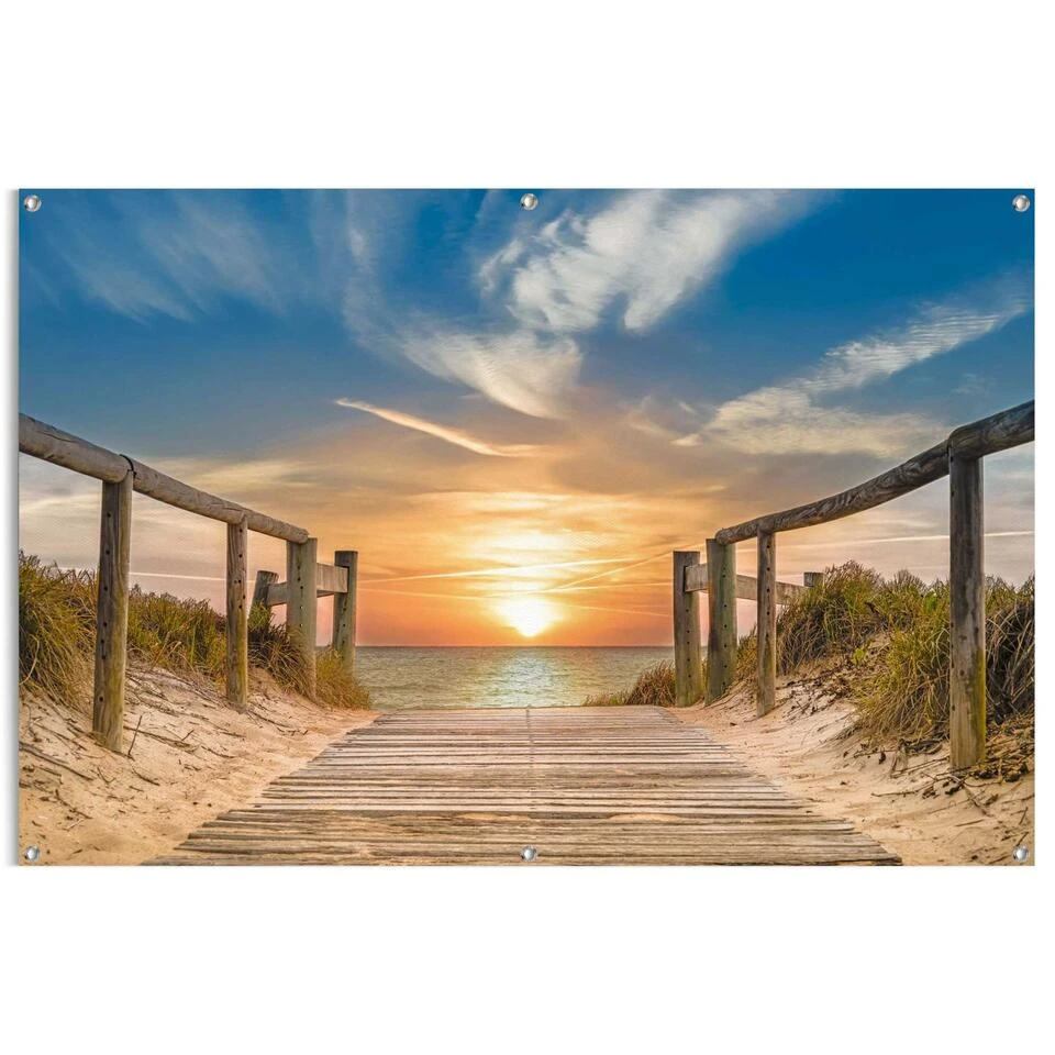 Tuinposter Zonsondergang Aan Het Strand 80x120 Cm Beige 1 Tuinposter Zonsondergang Aan Het Strand 80x120 Cm Beige