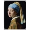 Tuinposter Vermeer Meisje Met De Parel 80x60 Cm Geel