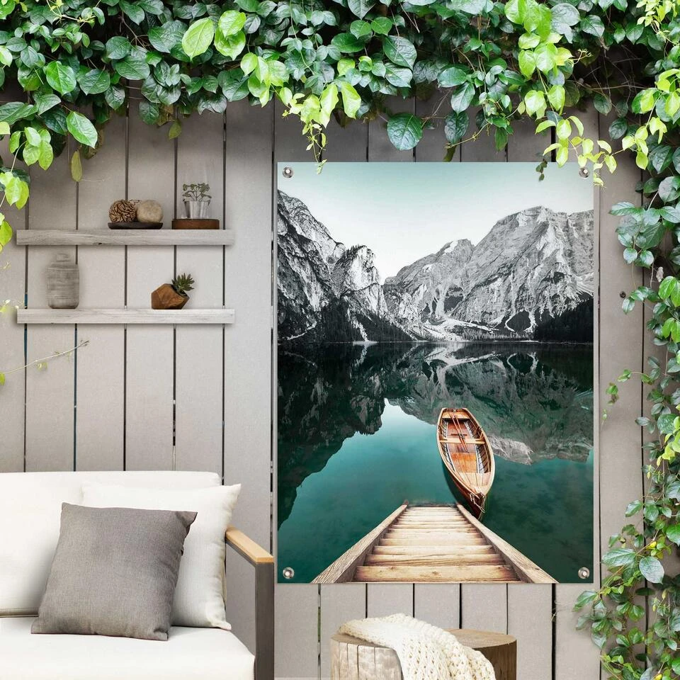 Tuinposter Bergmeer 80x60 Cm Blauw 2 Tuinposter Bergmeer 80x60 Cm Blauw - Afbeelding 2