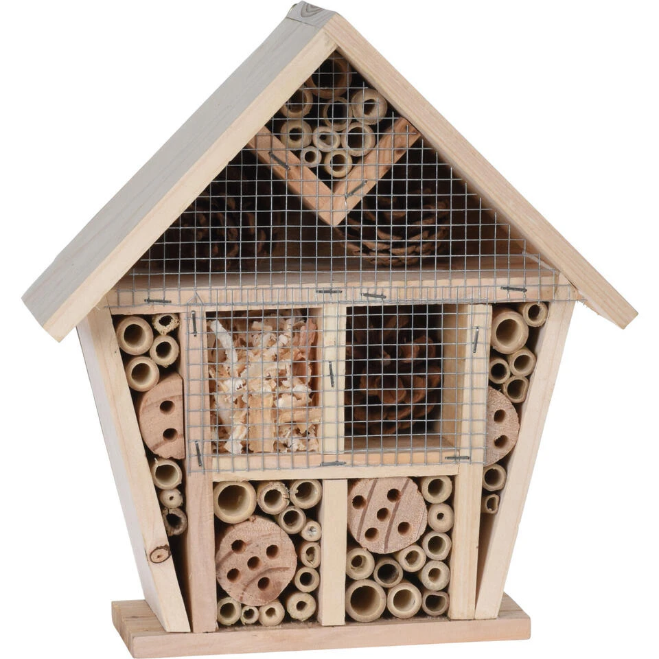 Merkloos Insectenhotel - Naturel - Hout - Bijenhuis - 30 Cm 2 Merkloos Insectenhotel - Naturel - Hout - Bijenhuis - 30 Cm - Afbeelding 2