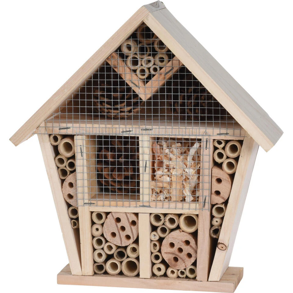 Merkloos Insectenhotel - Naturel - Hout - Bijenhuis - 30 Cm 1 Merkloos Insectenhotel - Naturel - Hout - Bijenhuis - 30 Cm
