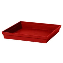 EDA Bloempot - Toscane - Onderschaal - Rood - Kunststof - L27 X B27 X H4 Cm