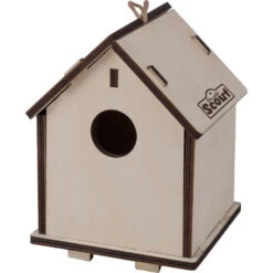 Merkloos Vogelhuisje - 2-in-1 - Houten Nestkastje - 14 X 19 Cm