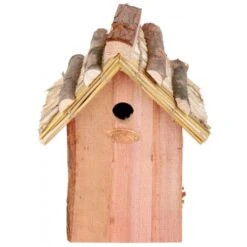 Best For Birds Vogelhuisje - Hout Met Rieten Dakje - 18 X 27 Cm