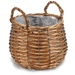 IBERGARDEN Plantenbak-mand - Gevlochten Riet - 23 X 23 X 16 Cm