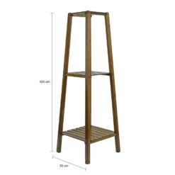 QUVIO Plantenstandaard 3 Laags Hout - Donkerbruin -Exporteren Tuin & Thuis Decor Winkel 1000071724 0102