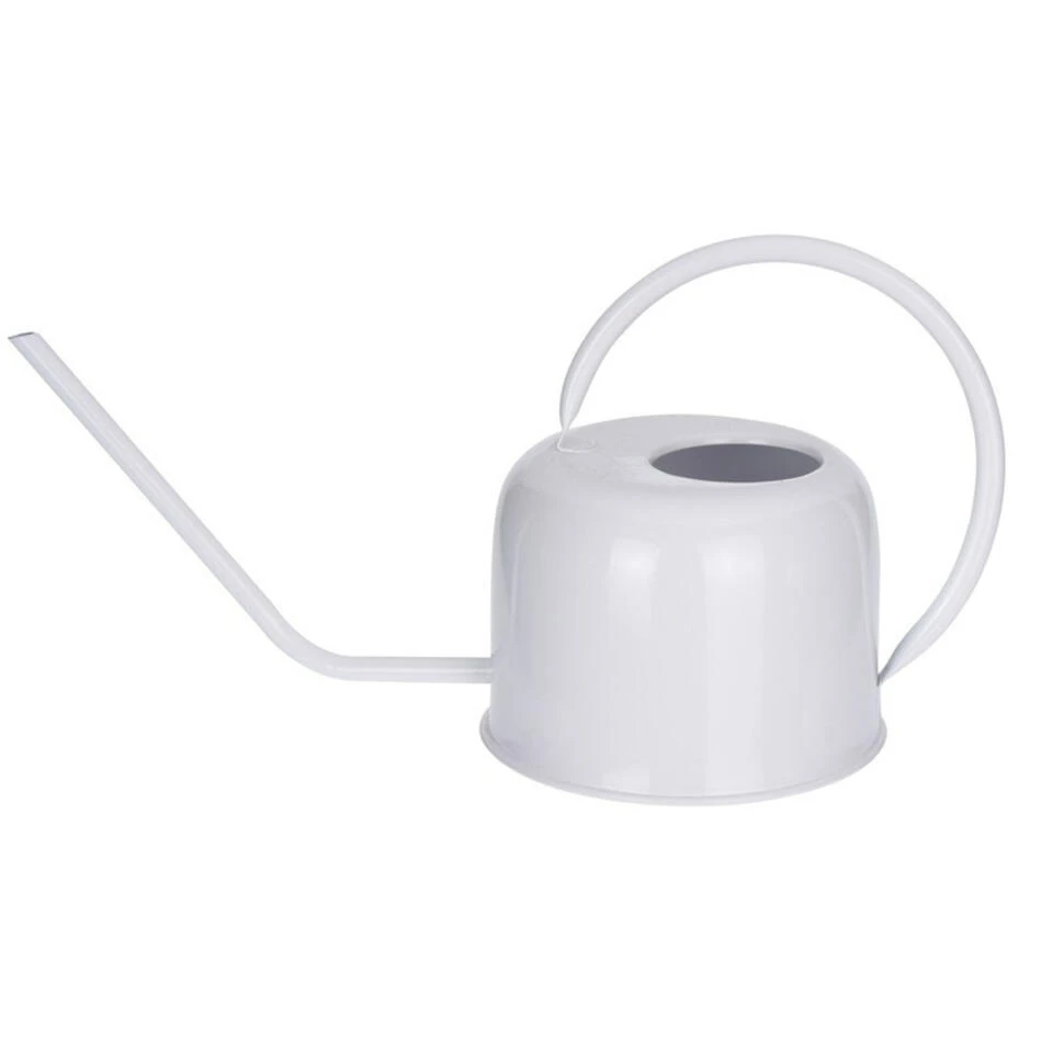 Gieter - Wit - Metaal - RVS - Retrolook - 1.1 Liter 2 Gieter - Wit - Metaal - RVS - Retrolook - 1.1 Liter - Afbeelding 2