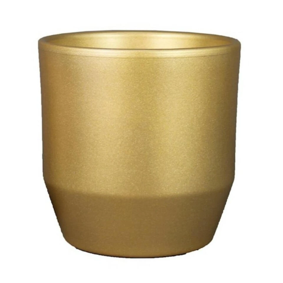 Bela Arte Plantenpot - Keramiek - Goud Glans - D21 X H20 Cm 1 Bela Arte Plantenpot - Keramiek - Goud Glans - D21 X H20 Cm