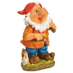 G. Wurm Tuinkabouter - Met Bijl En Eekhoorn - Polystone - 38 Cm