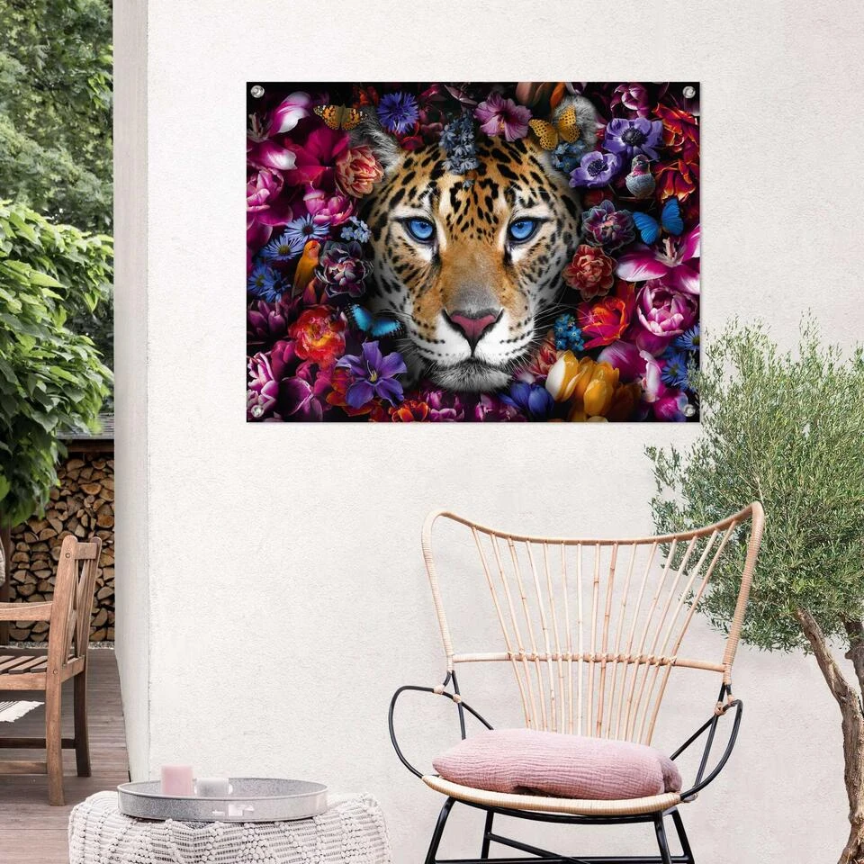 Tuinposter Flower Cat 60x80 Cm Bont 2 Tuinposter Flower Cat 60x80 Cm Bont - Afbeelding 2