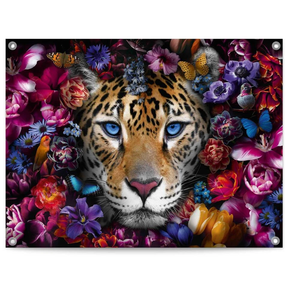Tuinposter Flower Cat 60x80 Cm Bont 1 Tuinposter Flower Cat 60x80 Cm Bont