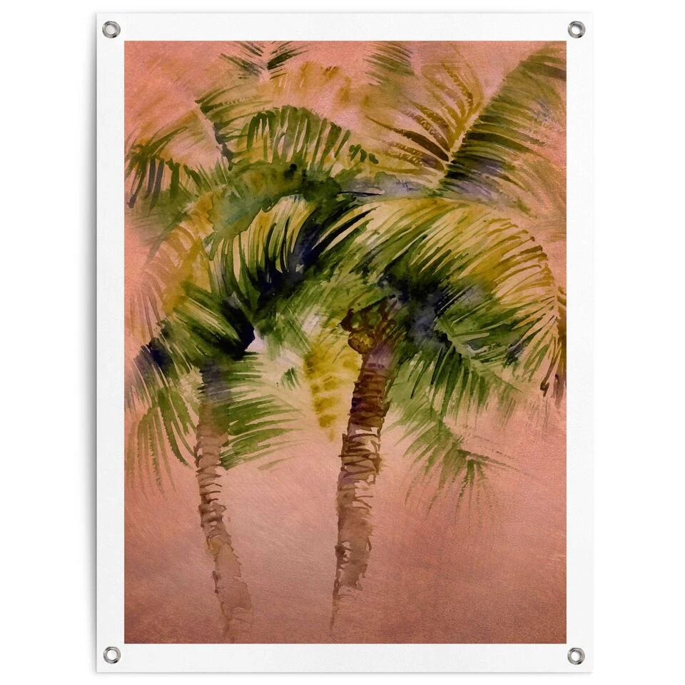 Tuinposter Painted Palm Trees 80x60 Cm Bruin 1 Tuinposter Painted Palm Trees 80x60 Cm Bruin