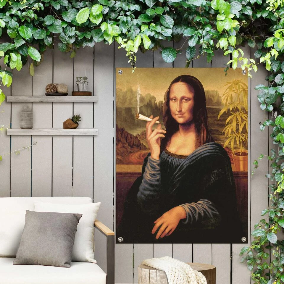 Tuinposter Mona Lisa - Joint 80x60 Cm Bruin 2 Tuinposter Mona Lisa - Joint 80x60 Cm Bruin - Afbeelding 2