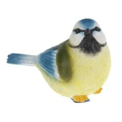 Merkloos Decoratie Tuinbeeld Vogeltje - Pimpelmees - Polystone - 13 Cm