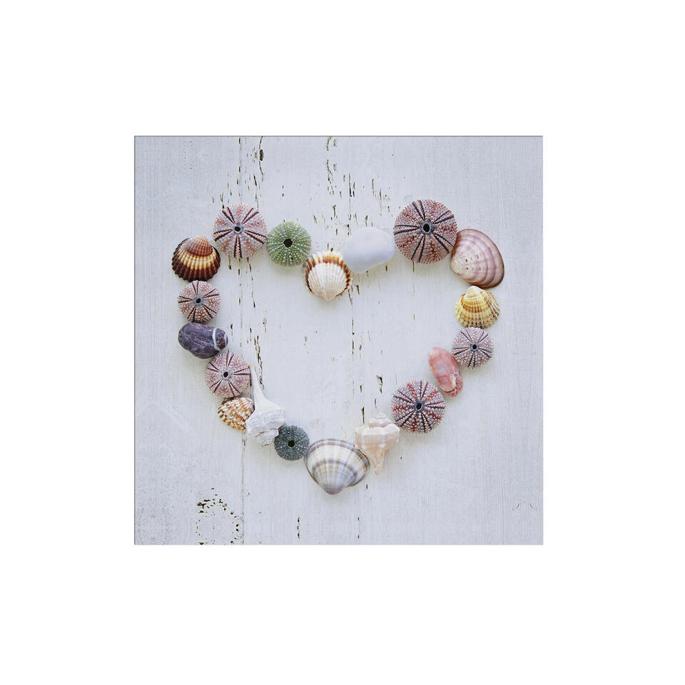 Art For The Home - Buitencanvas - Schelpenhart - 50x50cm 1 Art For The Home - Buitencanvas - Schelpenhart - 50x50cm
