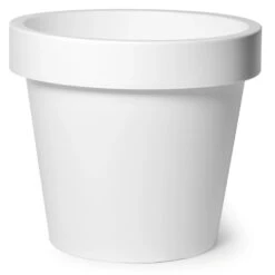 Mega Collections Plantenpot/bloempot - Kunststof - Wit - D30 Cm