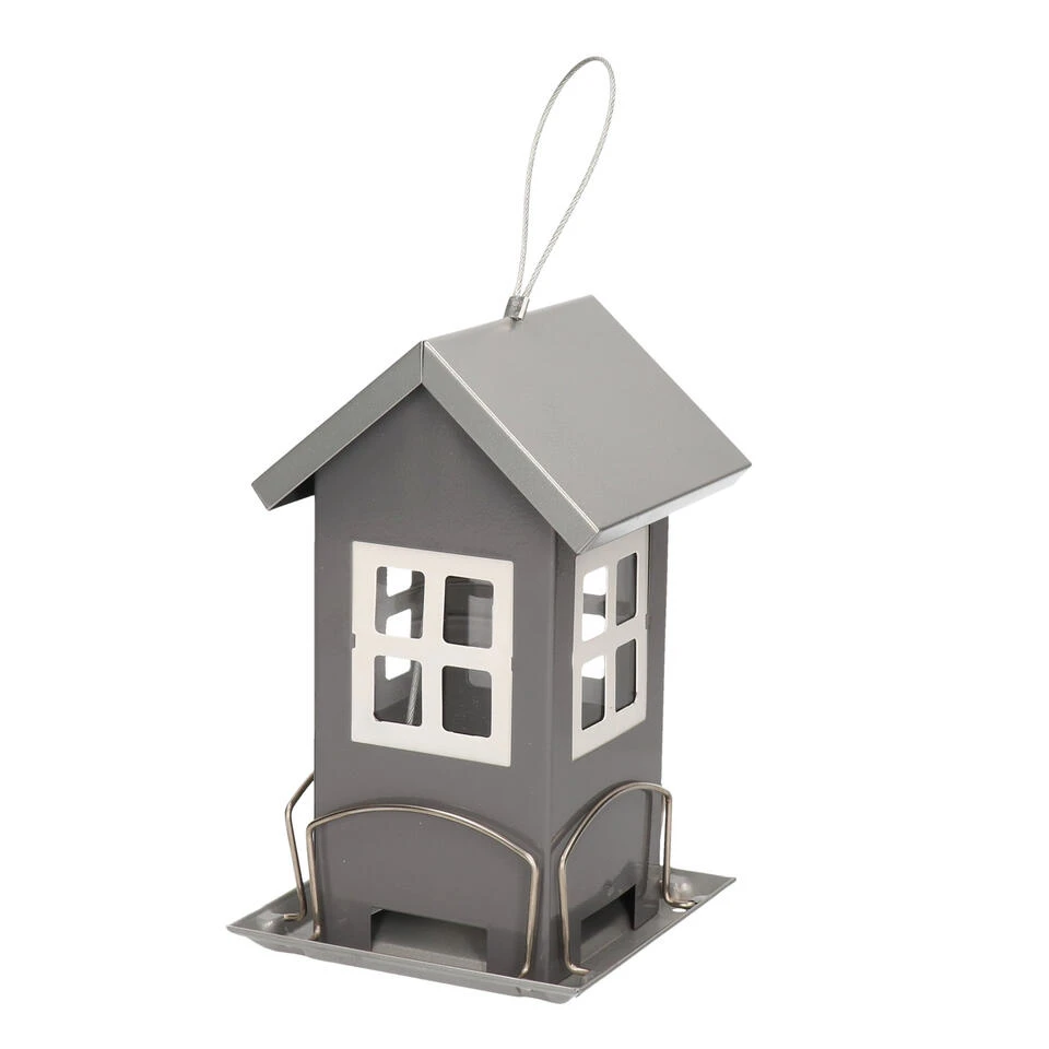 Merkloos Vogelvoederhuisje - Metaal - Antraciet - 19 Cm - Voederplek 1 Merkloos Vogelvoederhuisje - Metaal - Antraciet - 19 Cm - Voederplek