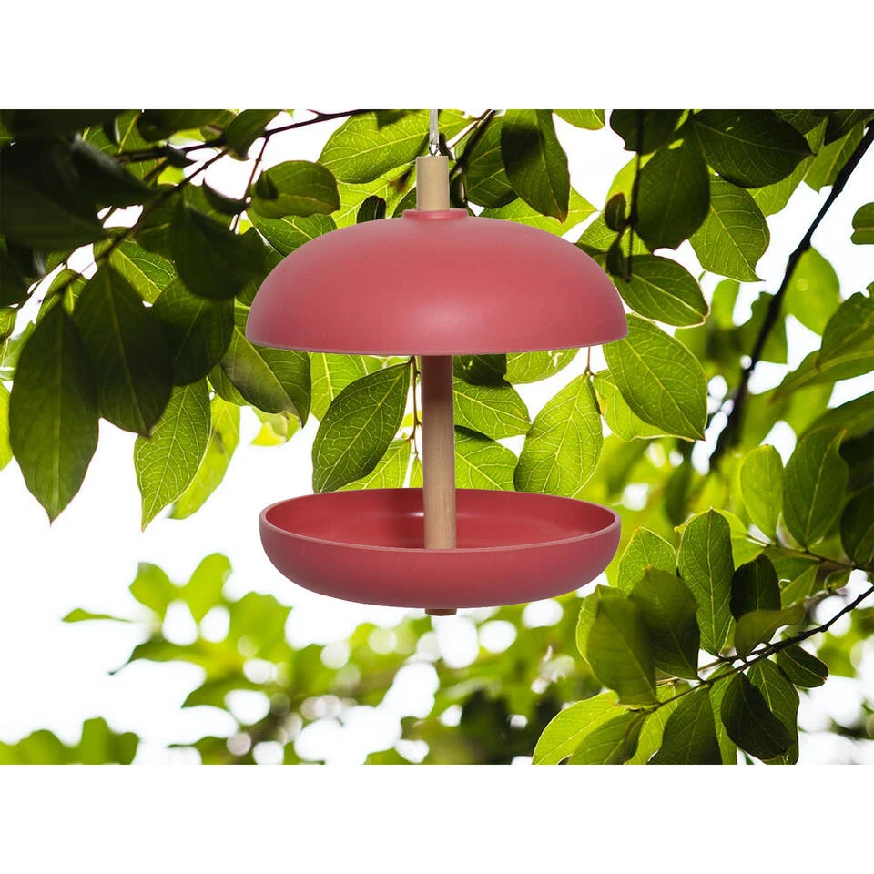 Decoris Vogelvoederplek - Silo - Hangend - Bamboe - Roze - 25 Cm 2 Decoris Vogelvoederplek - Silo - Hangend - Bamboe - Roze - 25 Cm - Afbeelding 2