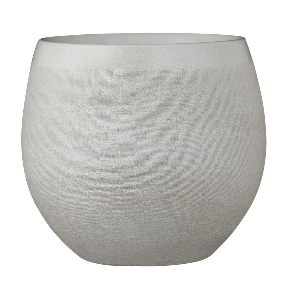 Mica Decorations Bloempot - Creme Wit - Keramiek - 23 X 20 Cm 1 Mica Decorations Bloempot - Creme Wit - Keramiek - 23 X 20 Cm