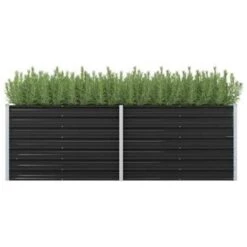 VidaXL Plantenbak Verhoogd 240x80x77 Cm Gegalvaniseerd Staal Antraciet