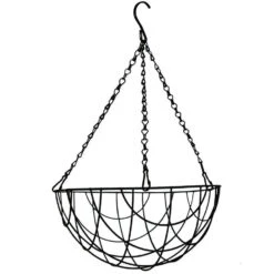 Merkloos Bloempot Hangmand - Zwart - Incl Ophangmateriaal - 35 Cm