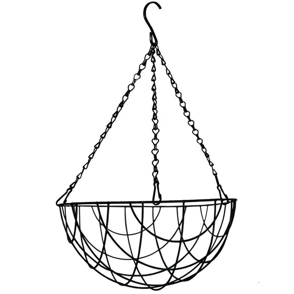 Merkloos Bloempot Hangmand - Zwart - Incl Ophangmateriaal - 35 Cm 1 Merkloos Bloempot Hangmand - Zwart - Incl Ophangmateriaal - 35 Cm