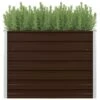 VidaXL Plantenbak Verhoogd 100x100x77 Cm Gegalvaniseerd Staal Bruin
