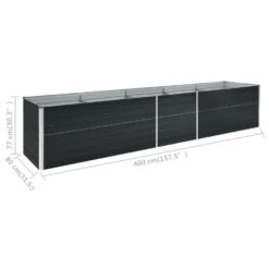 VidaXL Plantenbak Verhoogd 400x80x77 Cm Gegalvaniseerd Staal Antraciet -Exporteren Tuin & Thuis Decor Winkel 17f05ff188884b82a9adb26876c9de08