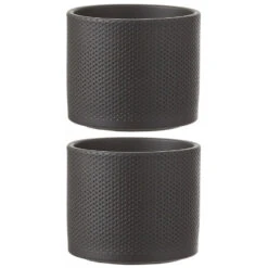 Mica Decorations Bloempot - Donkergrijs - Relief - Keramiek - 13 Cm -Exporteren Tuin & Thuis Decor Winkel 1823969846 0103