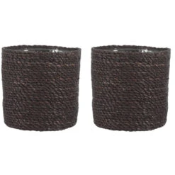 Mica Decorations Plantenmand - Grijs - Rotan - 18 X 18 Cm -Exporteren Tuin & Thuis Decor Winkel 1931711733 0103