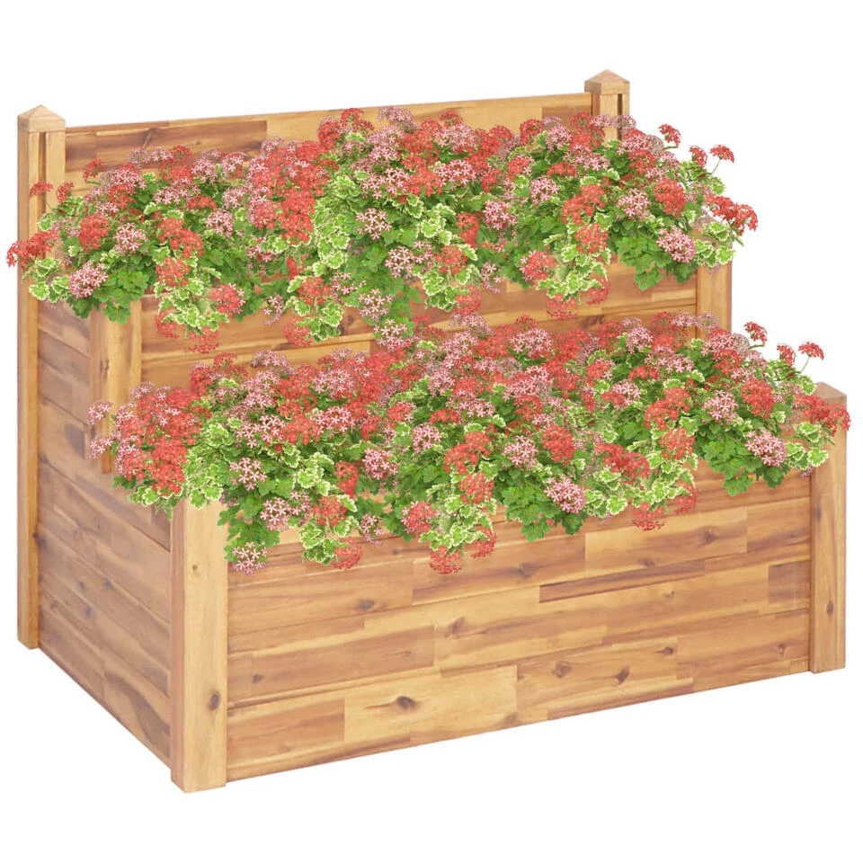 VidaXL Plantenbak 2-laags 110x75x84 Cm Massief Acaciahout 1 VidaXL Plantenbak 2-laags 110x75x84 Cm Massief Acaciahout