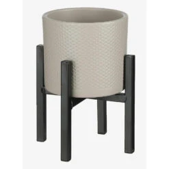 Mica Decorations Bloempot - Taupe - Relief - Keramiek - 28 X 26 Cm -Exporteren Tuin & Thuis Decor Winkel 1d04459ca7f3460d8fcdc05666c23519