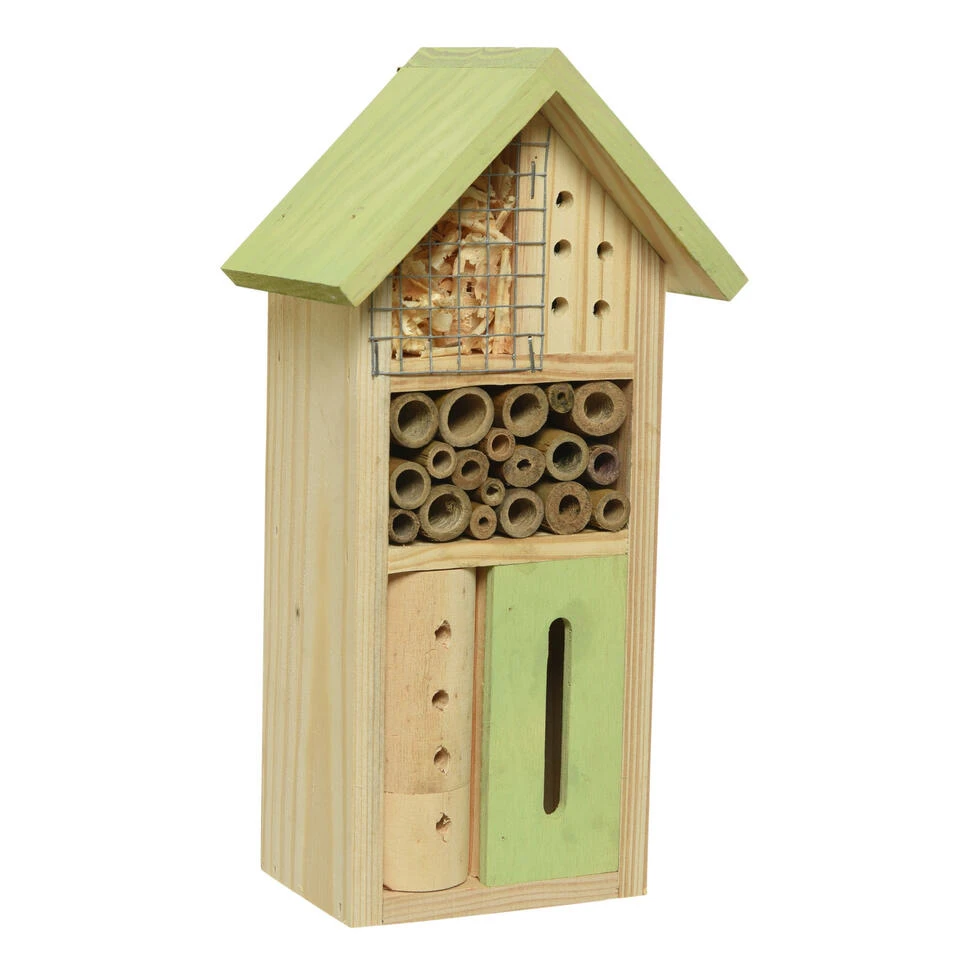Decoris Insectenhotel - Lichtgroen - Vurenhout - 26 Cm 2 Decoris Insectenhotel - Lichtgroen - Vurenhout - 26 Cm - Afbeelding 2