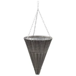 VidaXL Bloemenmanden Hangend 2 St Poly Rattan Grijs 6 VidaXL Bloemenmanden Hangend 2 St Poly Rattan Grijs -Exporteren Tuin & Thuis Decor Winkel 6a000db174df4a25a44535c36e60f364