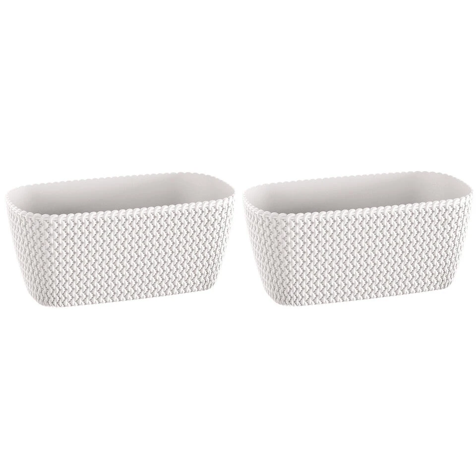 Prosperplast Plantenbak Splofy - Wit - Kunststof - 30 Cm 2 Prosperplast Plantenbak Splofy - Wit - Kunststof - 30 Cm - Afbeelding 2