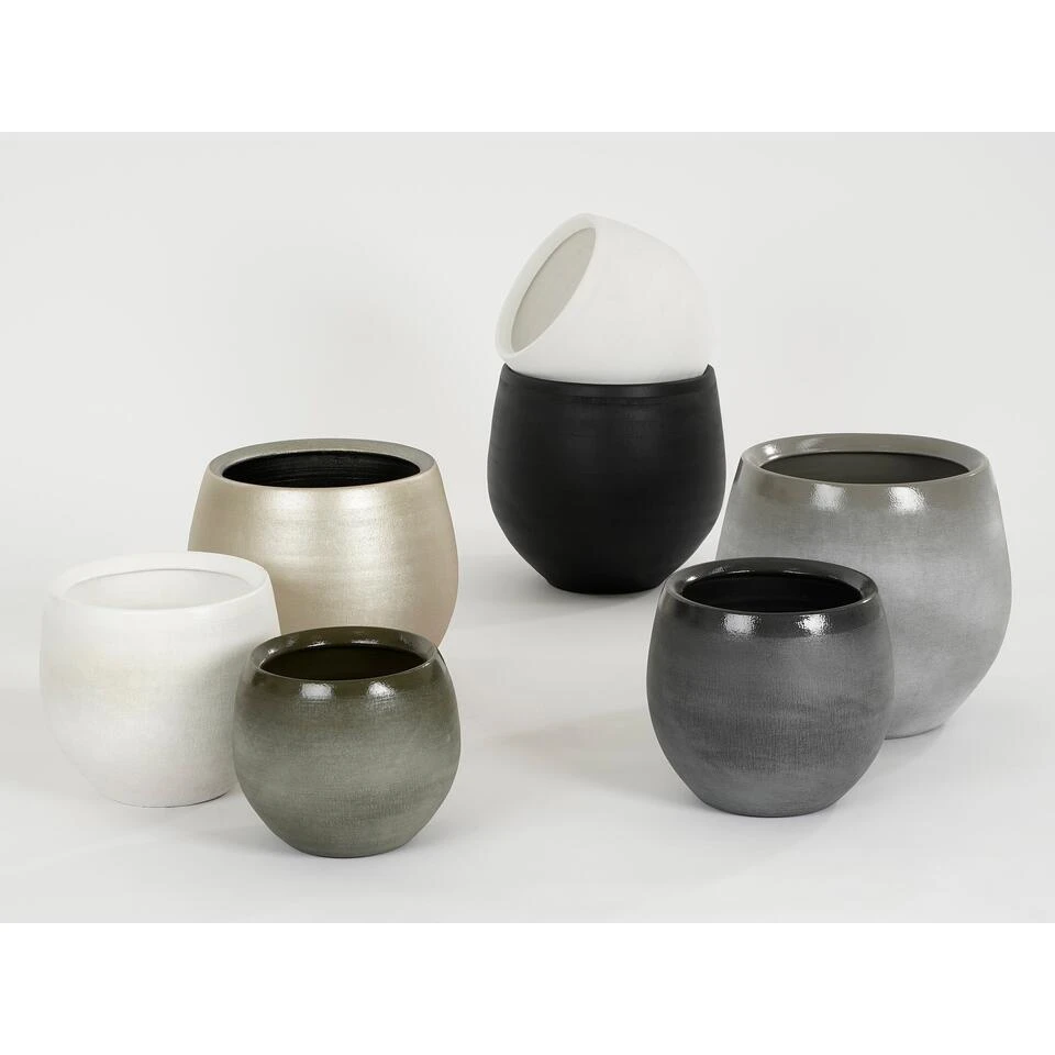 Mica Decorations Bloempot - Creme Wit - Keramiek - 23 X 20 Cm 4 Mica Decorations Bloempot - Creme Wit - Keramiek - 23 X 20 Cm - Afbeelding 4