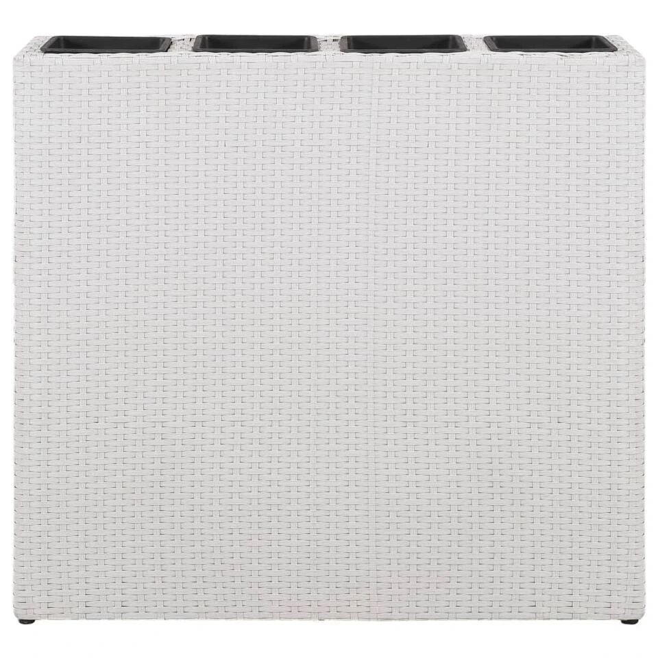 VidaXL Plantenbak Verhoogd Met 4 Potten Poly Rattan Wit 3 VidaXL Plantenbak Verhoogd Met 4 Potten Poly Rattan Wit - Afbeelding 3